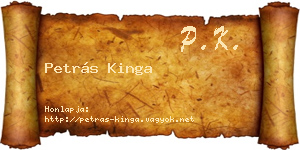 Petrás Kinga névjegykártya