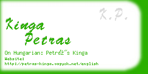 kinga petras business card